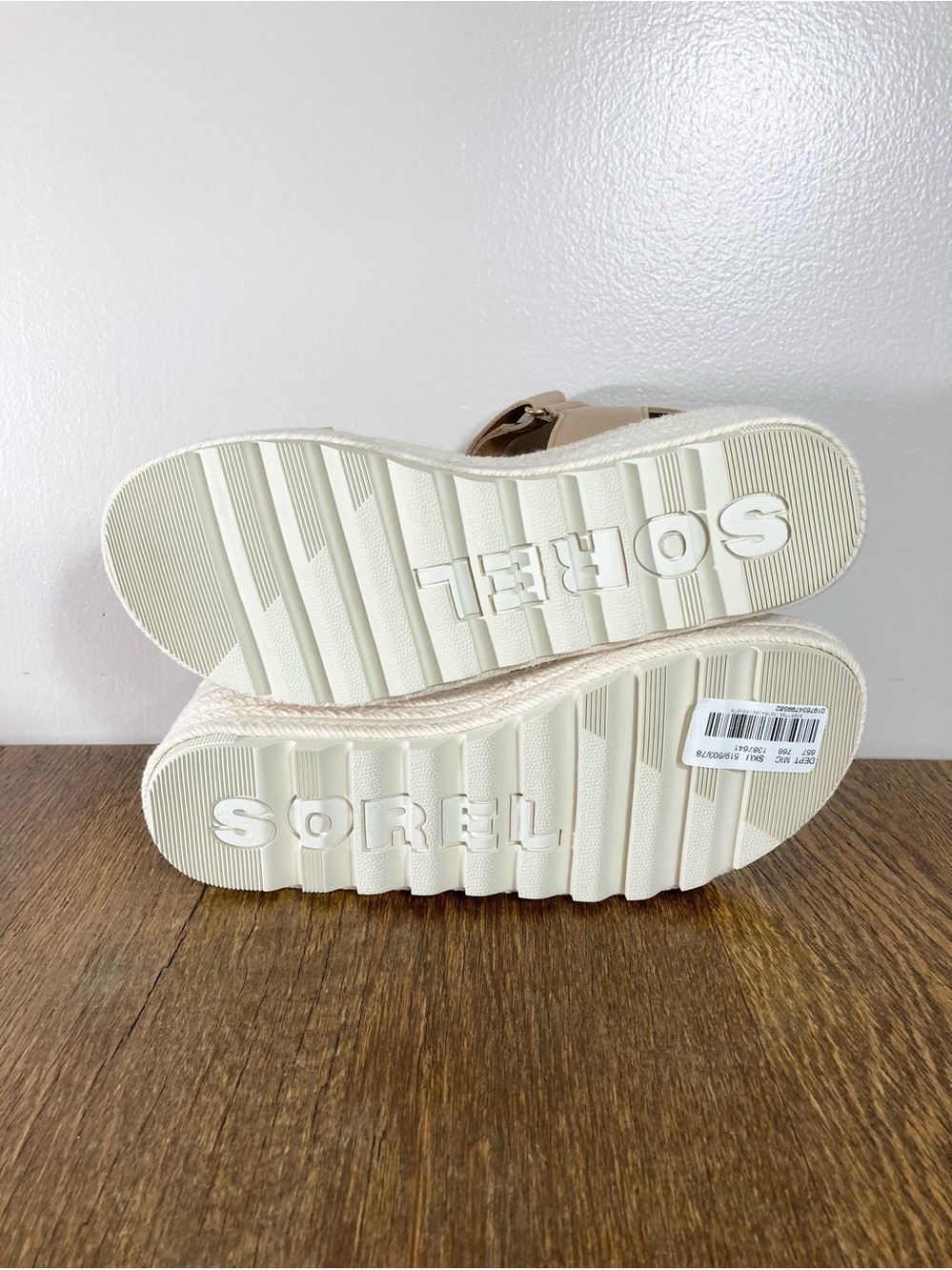 New Sorel Cameron Wedge Sandal Women’s Various Sizes Honest Beige/Chalk - Picture 7 of 7